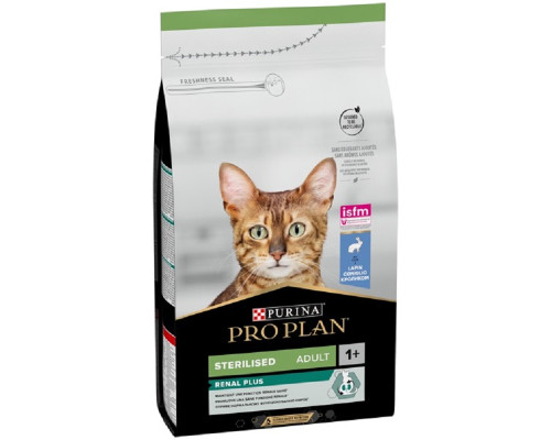 Сухой корм для стерилизованых котов Sterilised Adult Renal Plus с мясом кролика 1,5 кг Purina Pro Plan