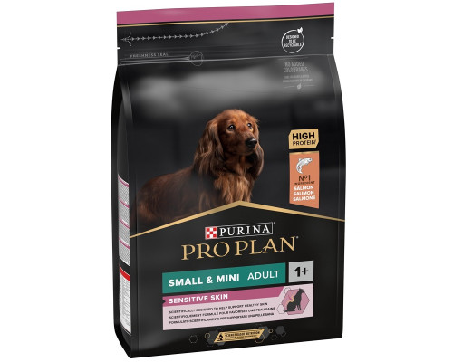 Корм для собак с чувствительной кожей Small and Mini Adult Sensitive Skin Salmon с лососем 700 г Purina Pro Plan