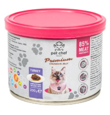 Корм для дорослих котів Pet Chef шматочки індички в желе 200 г Pet Chef