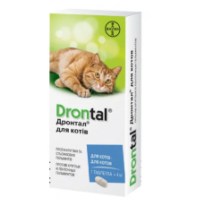 Таблетки для котів Дронтал антигельмінтний препарат №8 Bayer