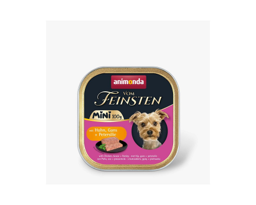 Корм для собак мини Vom Feinsten Adult  Mini   с курицей,гусем и петрушкой 150 г Animonda