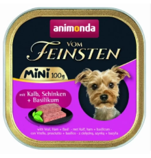 Корм для собак міні Vom Feinsten Adult Mini  з телятиною,шинкою та базіліком 150 г Animonda