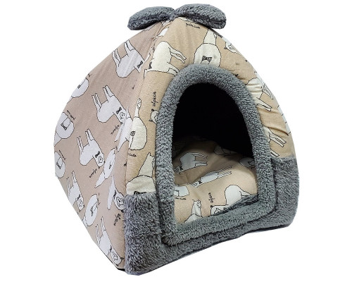 Домик для животных с ушками Альпака 35*35*35 см размер S