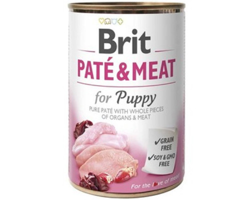 Корм для цуценят Pate and Meat Puppy паштет з куркою та індичкою 400 г Brit