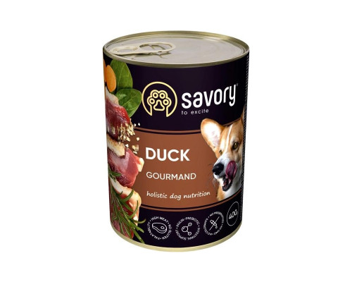 Корм д/соб Сейвори SAVORY Adult Duck консервы с уткой 400г