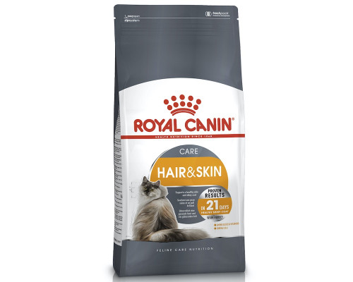 Сухой корм для котов Hair and Skin Care для эластичности кожи и красоты шерсти 400 г Royal Canin