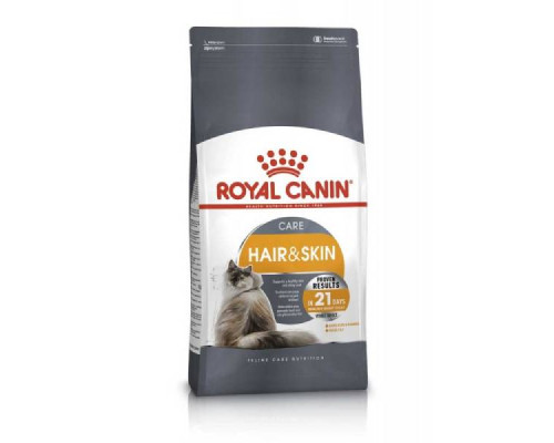 Сухой корм для котов Hair and Skin Care для эластичности кожи и красоты шерсти 2 кг Royal Canin