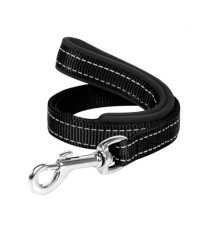 Повідець Dog Extreme нейлон з прогумованою ручкою чорний 14 мм х 122 см 43561