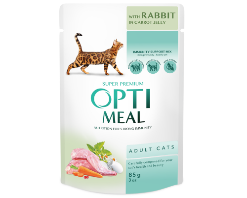 Корм для котов Rabbit Carrot Jelly с кроликом в морковном желе 85 г Optimeal