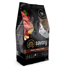 Сухий корм для котів із чутливим травленням Sensitive Digestion Fresh Lamb & Turkey з м'ясом ягняти та індички 400 г Savory