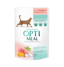 Корм для котів Adult Cats Turkey Pumpkin sause індичка в гарбузовому соусі 85 г Optimeal