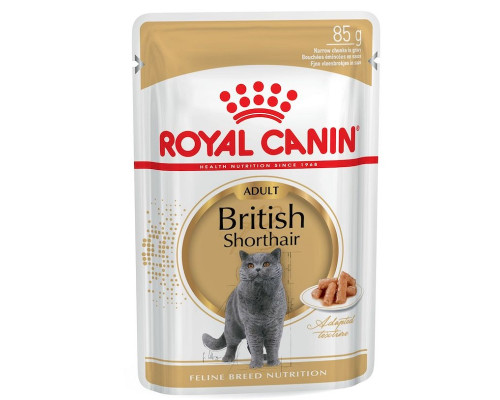Корм для котів Вritish Shorthair Adult для британської короткошерстної шматочки в соусі 85 г Royal Canin