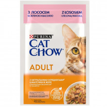 Корм для котов Cat Chow Adult с лососем и зеленой фасолью в желе 85 г Purina