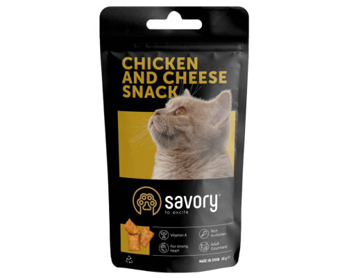 Лакомство для котов Сейвори SAVORY подушечки гурман курица сыр 60 г Savory