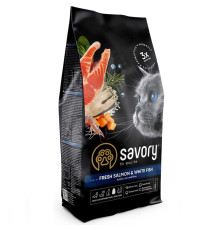 Сухий корм для дорослих котів Gourmand Fresh Salmon & White Fish зі свіжим лососем і білою рибою 400 г Savory