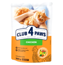 Сухой корм для взрослых котов Adult Cats Chicken с курицей 300 г Клуб 4 лапы