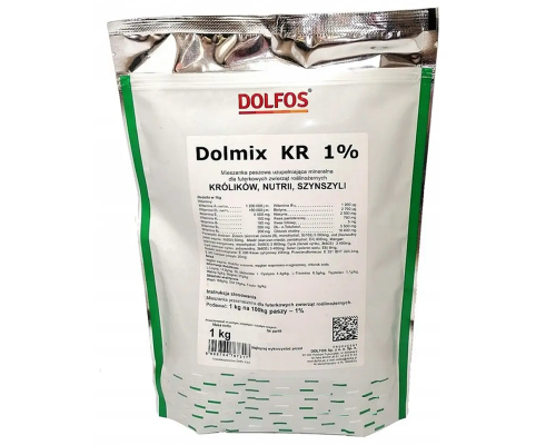 Премикс Dolmix KR 1% витаминно-минеральный комплекс для кролей нутрий шиншилл 1 кг Dolfos