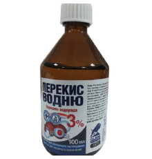 Розчин Перекис водню ветеринарний 3% для очищення інфікованих ран 100 мл O.L.KAR