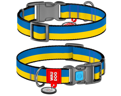 Нашийник для собак Waudog nylon Colors of freedom нейлоновий c QR-паспортом Ш 15 мм Д 25-35 см Collar