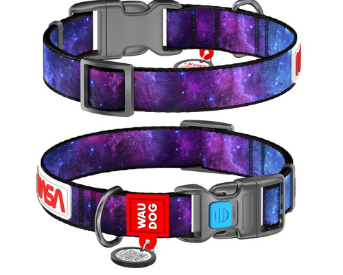 Ошейник для собак Waudog nylon NASA21 нейлоновый c QR-паспортом Ш 20 мм Д 28-40 см Collar