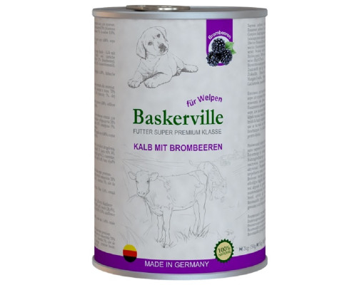 Корм для цуценят Super Premium телятина з ожиною 400 гр Baskerville
