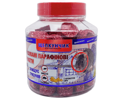 Парафінові брикети Щулинець червоний від щурів та мишей з ароматом сиру 320 г Агромаг