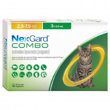 Нексгард Комбо NexGard Combo таблетки от бліх, кліщів та гельмінтів для котів от 2,5-7,5 кг 0,9 мл 1 пипетка Boehringer Ingelheim