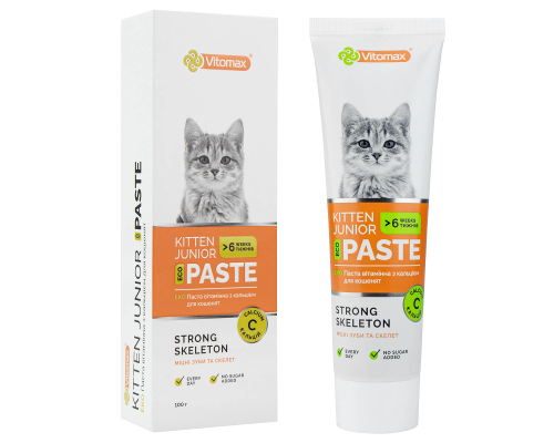 Паста для котят витаминная Kitten Junior Paste с кальцием и бета-глюканом 100 г Vitomax