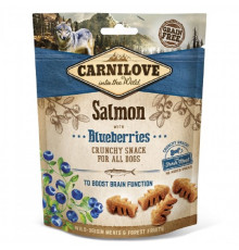 Ласощі для собак Dog Crunchy Snack з лососем та чорницею 200 г Carnilove