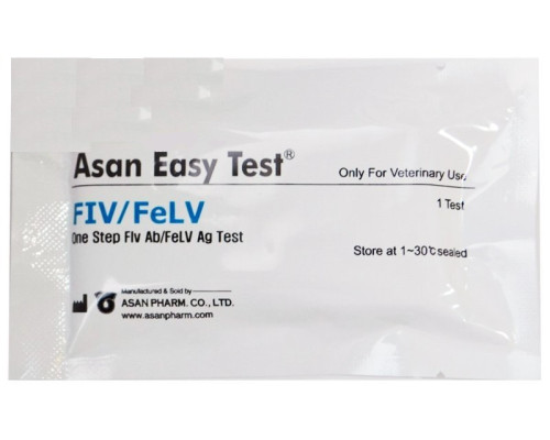 Экспресс-тест для котов Вирус иммунодефицита + лейкемия FIV Ab+FeLV Ag ASAN PHARM