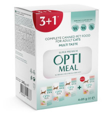 Корм для котів 3+1 Adult Cats Multi Taste з різними смаками 340 г Optimeal