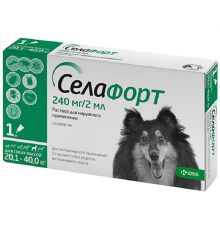 Краплі для собак 20,1-40,0 кг Селафорт від бліх та кліщів №1 KRKA