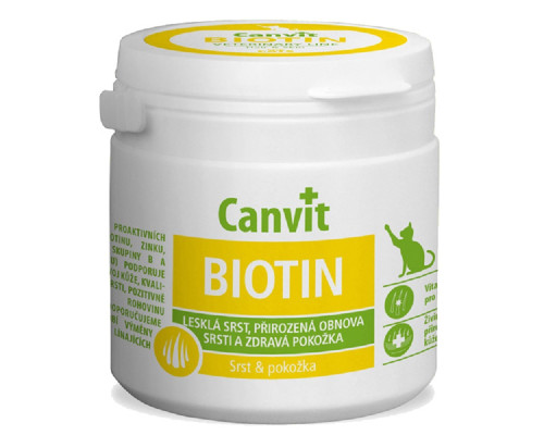 Таблетки для котов Biotin Cat витамины для идеальной шерсти и здоровой кожи №100 Canvit