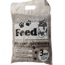 Наполнитель для кошачьего туалета зерновой гигиенический темный 3 кг Feedy