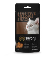 Ласощі для котів Cats Snacks Salmon Snack  Pillows Sensitive для чутливого травлення, 60 г SAVORY