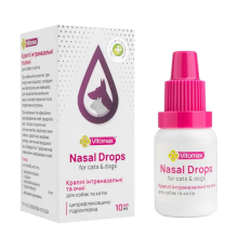 Краплі інтраназальні та очні для собак і котів Nasal Drops інтраназальні 10 мл Vitomax 