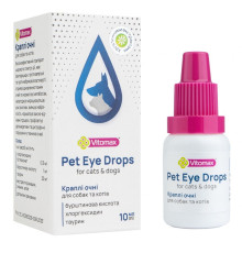 Краплі очні для собак і котів Pet Eye Drops гігієнічні 10 мл Vitomax 