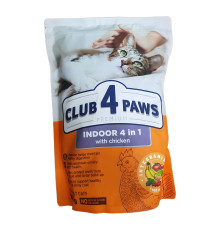 Сухой корм для взрослых котов Adult Cats Indoor 4 in 1 живущих в помещении 900 г Клуб 4 лапы