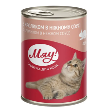 Корм для взрослых котов кролик в нежном соусе 415 г Мяу