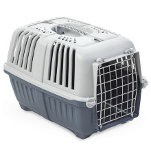 Переноска для котів і собак до 12 кг Pratiko 1 Metal Dark Blue 48 x 31.5 x 33 см MPS 