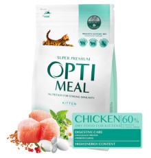 Сухий корм для кошенят Kitten Chicken з м'ясом курки 200 г+200 г Optimeal