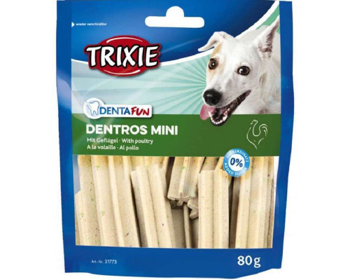 Лакомство для собак Dentros Mini палочки с мясом домашней птицы 80 г Trixie 31773
