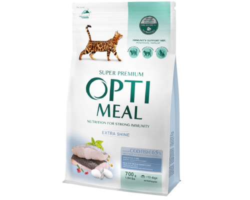 Сухой корм для котов Adult Cat Cod Fish с высоким содержанием трески 700 г Optimeal