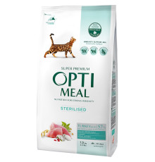 Сухий корм для стерилізованих котів Sterilised Turkey with oat з індичкою та вівсом 1,5 кг Optimeal
