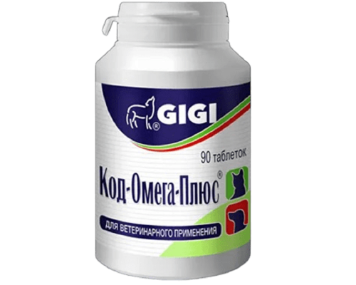 Таблетки для кошек и собак Cod Omega Plus пищевая добавка для кожи и шерсти №90 GIGI