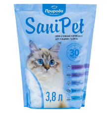 Наповнювач для котячих туалетів Sani Pet силікагелевий 3,8 л Природа