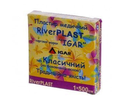 Пластир медичний RiverPlast Класичний на тканинній основі 1 см х 500 см IGAR