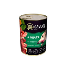 Корм для собак  консерва Сейвори SAVORY Gourmand 4 вида м'яса 200 г  