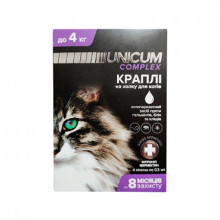 Капли на холку Unicum Сomplex от блох и клещей для кошек 0-4 кг №4 Unicum