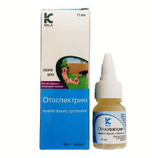 Отоспектрін краплі вушні для котів і собак 15 мл Kela